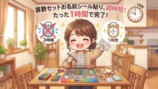 算数セットの名前つけ、3時間地獄→1時間で終了。私がやった時短ワザ全部見せます 